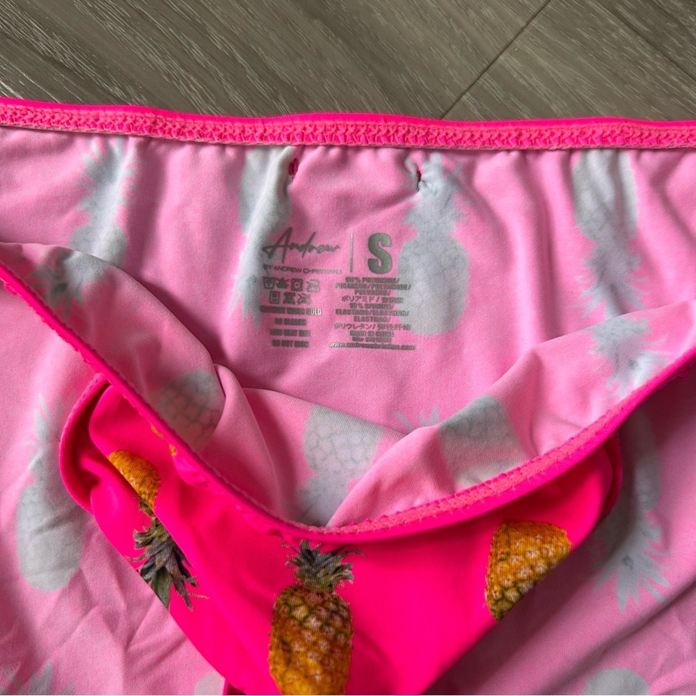 Andrew Christian | Miami Cabana Boy Splash & Dash Brief in Pineapple Print Pink - Picture 5 of 13